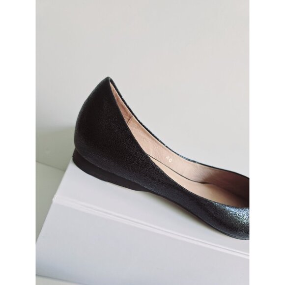 ALL BLACK Footwear Leather Slip On Pointed Toe Leather Ballet Flats Shoes 40 9.5 - Picture 4 of 14